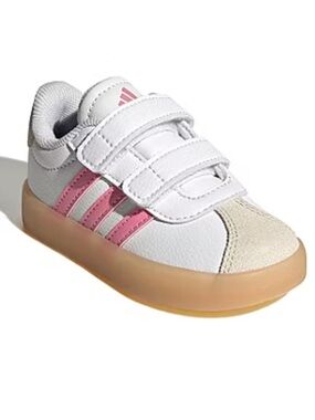 Adidas Kids White and Pink Velcro Sneakers Infant Size 7 NWT